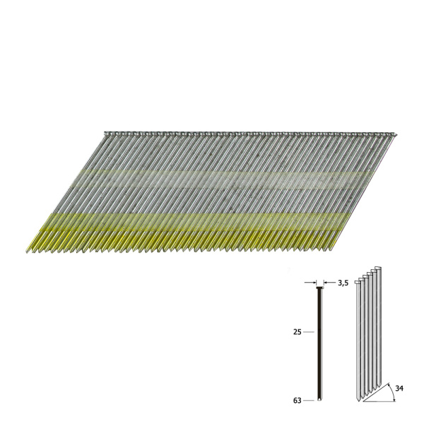 Отделочные гвозди 15Ga тип DA - 45 мм / 4000 шт Отделочные гвозди 15Ga тип DA - 45 мм / 4000 шт
